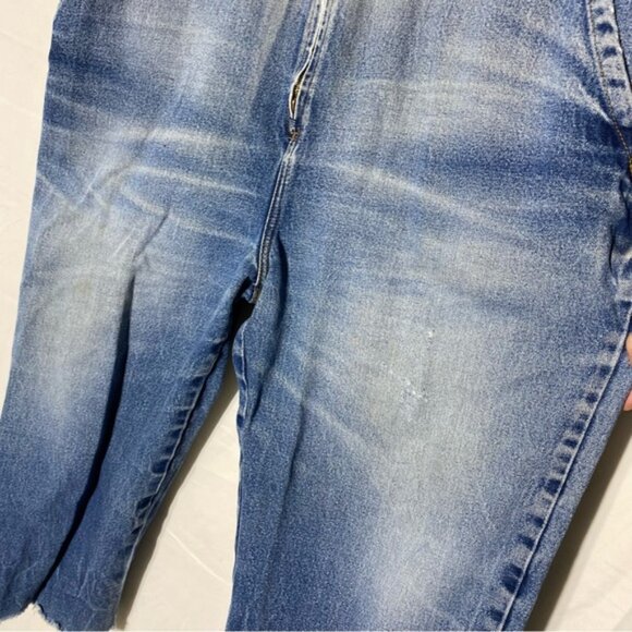 Vintage Toro Blue Distressed Denim Cropped Overalls 2XL - Picture 11 of 16